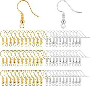 Bylion 400 Pieces Stainless Steel Earring Hooks French Wire Fish Hooks Bylion 400 Pieces Stainless Steel Earring Hooks French Wire Fish Hooks