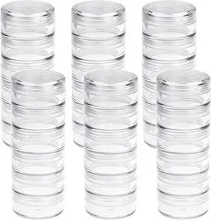 Fengek 6 Sets 6 Layer Stackable Plastic Containers, 10G/10ML Clear Cosmetic Storage Box Round Organizer Jars for Beads, Buttons, Small Jewelry Findings Fengek 6 Sets 6 Layer Stackable Plastic Containers, 10G/10ML Clear Cosmetic Storage Box Round Organizer Jars for Beads, Buttons, Small Jewelry Findings
