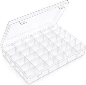 Bead Organizer Storage 36 Grid Jewelry Tackle Craft Box Adjustable Dividers Bead Organizer Storage 36 Grid Jewelry Tackle Craft Box Adjustable Dividers