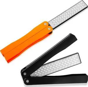 Honoson 2 Pack Diamond Knife Sharpener, Folding Garden Tool Sharpener Honoson 2 Pack Diamond Knife Sharpener, Folding Garden Tool Sharpener