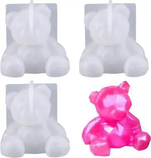 KuuGuu 3 Pack 3D Bear Resin Mold Silicone Fondant Mold Bear Epoxy Soap Mould for Teddy Cake Decoration Chocolate Ice Cream Molds Soap Candle Topper Polymer Clay Mold DIY Crafts Accessories KuuGuu 3 Pack 3D Bear Resin Mold Silicone Fondant Mold Bear Epoxy Soap Mould for Teddy Cake Decoration Chocolate Ice Cream Molds Soap Candle Topper Polymer Clay Mold DIY Crafts Accessories