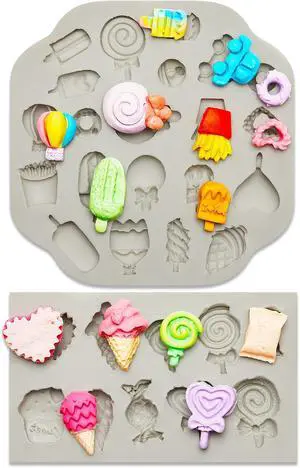 2 Pcs Sweets Polymer Clay Molds for Jewelry Making 2 Pcs Sweets Polymer Clay Molds for Jewelry Making
