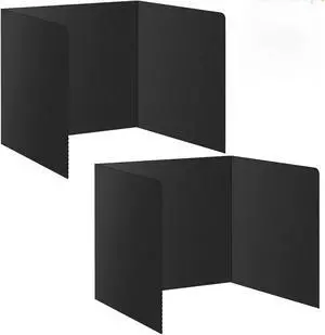 2Pack Black Desk Dividers for Student, Waterproof Plastic Privacy Folders 2Pack Black Desk Dividers for Student, Waterproof Plastic Privacy Folders