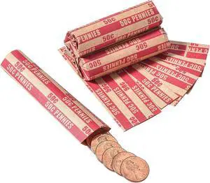 Sumerfnt Penny Coin Wrappers Pennies Only Flat Penny Rolls 100 PCS Sumerfnt Penny Coin Wrappers Pennies Only Flat Penny Rolls 100 PCS