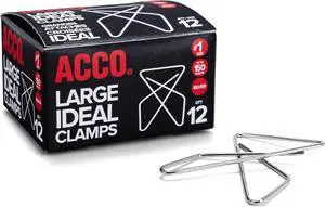 ACCO Brands Ideal Paper Clamp (Butterfly Clamp), Smooth Finish, No.1 Size (Large), 12/Box (A7072610) ACCO Brands Ideal Paper Clamp (Butterfly Clamp), Smooth Finish, No.1 Size (Large), 12/Box (A7072610)