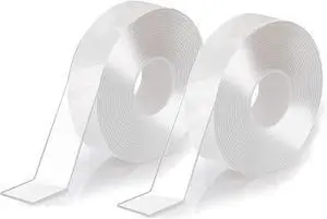 2 Rolls Clear Curtain Rod Slide Tape, Drapery Ring Smoothing Film 2 Rolls Clear Curtain Rod Slide Tape, Drapery Ring Smoothing Film