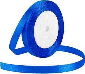 25 Yard Royal Blue Satin Ribbon Roll, 3/8 Inch Fabric Ribbon for Craft Bows Rose Bouquet, Holiday Gift Wrapping, Party Decoration 25 Yard Royal Blue Satin Ribbon Roll, 3/8 Inch Fabric Ribbon for Craft Bows Rose Bouquet, Holiday Gift Wrapping, Party Decoration
