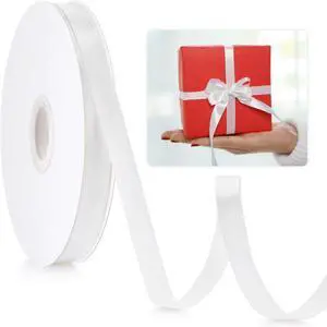 White Ribbon 3/8", Ribbon for Gift Wrapping Flower Bouquet Crafts Bow Leis Hair, Satin Fabric Ribbons for Bridal Wedding Party Decoration Every Holiday 50 Yards White Ribbon 3/8", Ribbon for Gift Wrapping Flower Bouquet Crafts Bow Leis Hair, Satin Fabric Ribbons for Bridal Wedding Party Decoration Every Holiday 50 Yards