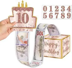Turypaty Happy Birthday Money Gift Box with DIY Ages, Party Cash Gift Girls Turypaty Happy Birthday Money Gift Box with DIY Ages, Party Cash Gift Girls