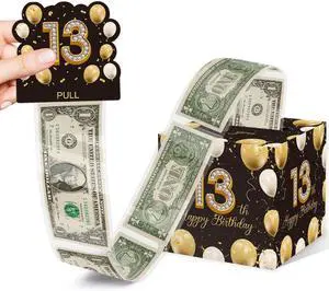 Azbuk 13th Birthday Money Pull-Out Surprise Box Gift for Teens Azbuk 13th Birthday Money Pull-Out Surprise Box Gift for Teens