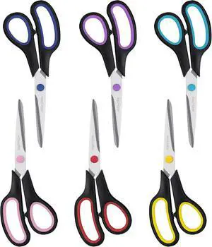 6PCS 8" Scissors,Sharp Stainless Steel All Purpose for Office School Crafts 6PCS 8" Scissors,Sharp Stainless Steel All Purpose for Office School Crafts