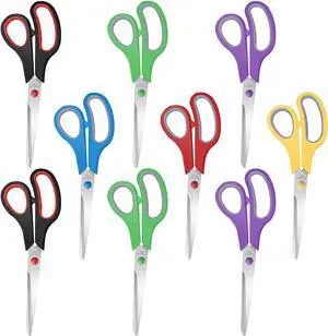 9 Packs 8" Sewing Craft Scissors Bulk,Multipurpose Heavy Duty Sharp Paper Scissors,All Purpose Stainless Steel Scissors for Home Office Student Teacher Supplies 9 Packs 8" Sewing Craft Scissors Bulk,Multipurpose Heavy Duty Sharp Paper Scissors,All Purpose Stainless Steel Scissors for Home Office Student Teacher Supplies