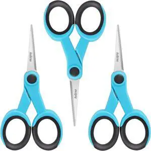 Asdirne 5 Detail Scissors, Embroidery Scissors with Sharp Stainless Steel Blade and Soft Handles, Great for Sewing, Craft, Office and School, 3 Pcs, Blue/Black Asdirne 5 Detail Scissors, Embroidery Scissors with Sharp Stainless Steel Blade and Soft Handles, Great for Sewing, Craft, Office and School, 3 Pcs, Blue/Black