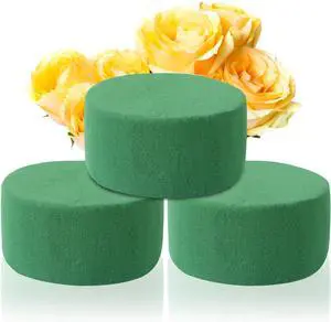 MIDELONG Round Floral Foam Blocks, 3.2" X 1.6" Green Wet Dry Flower Foam Plant Foam for Fresh & Artificial Wedding Aisle Flower Arrangements Party Decoration DIY Craft, Pack of 3 MIDELONG Round Floral Foam Blocks, 3.2" X 1.6" Green Wet Dry Flower Foam Plant Foam for Fresh & Artificial Wedding Aisle Flower Arrangements Party Decoration DIY Craft, Pack of 3
