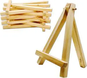 XYSMZM 10 Pcs 5 Inch Mini Wood Display Easel for Displaying Small Canvases, Photos XYSMZM 10 Pcs 5 Inch Mini Wood Display Easel for Displaying Small Canvases, Photos
