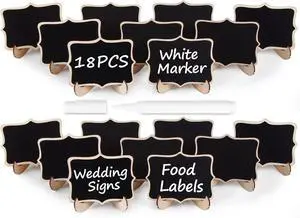 18PCS Mini Chalkboard Signs with Easel Stand/Food Labels for Party Buffet 18PCS Mini Chalkboard Signs with Easel Stand/Food Labels for Party Buffet