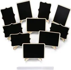 Mini Chalkboard Signs, 12 Pcs, Wooden with Easel Stand Mini Chalkboard Signs, 12 Pcs, Wooden with Easel Stand