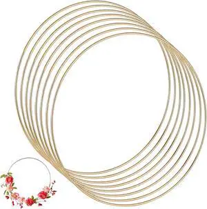 8 Pcs Metal Floral Hoops Wreath 12 Inch Dream Catcher Macrame Rings for Wedding Wreath Decor, Table Centerpieces, Wall Hanging Crafts (Gold) 8 Pcs Metal Floral Hoops Wreath 12 Inch Dream Catcher Macrame Rings for Wedding Wreath Decor, Table Centerpieces, Wall Hanging Crafts (Gold)