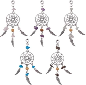 PH PandaHall 10pcs Dream Catcher Charm 5 Color Dangling Dreamcatcher Pendants Dreamcatcher Feather Charms Filigree Ethnic Ornament for Keyring Keychain Necklace Jewelry Making Antique Silver PH PandaHall 10pcs Dream Catcher Charm 5 Color Dangling Dreamcatcher Pendants Dreamcatcher Feather Charms Filigree Ethnic Ornament for Keyring Keychain Necklace Jewelry Making Antique Silver