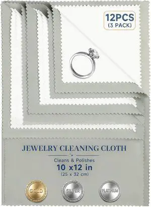 Bonison 3 Pack Large Silver Polishing Cloth 10"x12" Jewelry Cleaning Cloth & Multi-Layer Jewelry Polishing Cloth for Silver, Gold, Diamond, Platinum, Coins, Watches, GemstonesGray Bonison 3 Pack Large Silver Polishing Cloth 10"x12" Jewelry Cleaning Cloth & Multi-Layer Jewelry Polishing Cloth for Silver, Gold, Diamond, Platinum, Coins, Watches, GemstonesGray