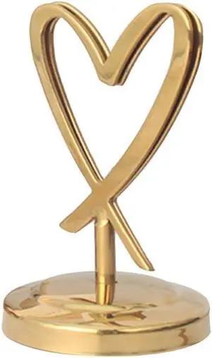 Heart Shaped Metal Card Holder Golden Desktop Memo Holder for Office Home Party and Wedding Table Decor Heart Shaped Metal Card Holder Golden Desktop Memo Holder for Office Home Party and Wedding Table Decor