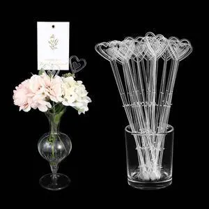 25 PCS Floral Card Holder Picks Plastic Heart Shape Flower Card Holder Stick Plastic Picture Holders for Centerpieces Transparent Floral Picks Cards Clips for Bouquet Wedding Festivals, 9.4 Inch 25 PCS Floral Card Holder Picks Plastic Heart Shape Flower Card Holder Stick Plastic Picture Holders for Centerpieces Transparent Floral Picks Cards Clips for Bouquet Wedding Festivals, 9.4 Inch