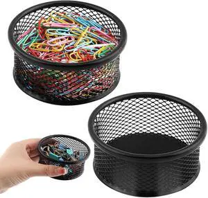 LOQJSS 2PCS Mesh Paper Clip Holder for Desk, Stackable Paper Clip Organizer LOQJSS 2PCS Mesh Paper Clip Holder for Desk, Stackable Paper Clip Organizer