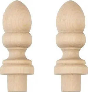 Turned Birch Finial - 2-7/16" Tall - Pack of 2 - Decorative Unfinished Wood Finials for Crafts, Unpainted Wooden Spindle for Birdhouse, Grandfather Clock, Swing Mirror - UA-11-BWF Turned Birch Finial - 2-7/16" Tall - Pack of 2 - Decorative Unfinished Wood Finials for Crafts, Unpainted Wooden Spindle for Birdhouse, Grandfather Clock, Swing Mirror - UA-11-BWF