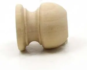 Mylittlewoodshop Pkg of 6 - Finial Dowel Cap - 1-1/16 Tall with 1/2 inch Hole Unfinished Wood (WW-DC8005-6) Mylittlewoodshop Pkg of 6 - Finial Dowel Cap - 1-1/16 Tall with 1/2 inch Hole Unfinished Wood (WW-DC8005-6)