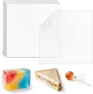 Nufiwra Clear Cellophane Sheets 400 Pack, Cello Sheets for Homemade Soap, Candy, Fudge, Caramels, Mini Loaves, Royal Icing Transfers & DIY Crafts Decoration (7.87x7.87 Inches) Nufiwra Clear Cellophane Sheets 400 Pack, Cello Sheets for Homemade Soap, Candy, Fudge, Caramels, Mini Loaves, Royal Icing Transfers & DIY Crafts Decoration (7.87x7.87 Inches)