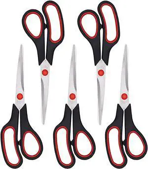 Scissors, Multipurpose office Scissors,8.5 Inch Ultra Sharp Shears, Comfort-Grip Handles Household scissorsSturdy Sharp Craft Supplies - Pack of 5, Right/Left Hande Scissors, Multipurpose office Scissors,8.5 Inch Ultra Sharp Shears, Comfort-Grip Handles Household scissorsSturdy Sharp Craft Supplies - Pack of 5, Right/Left Hande