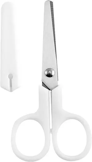 Small Safety Scissors with White Cover, Perfect for Kids & Students, Blunt Tip Cutting Tools for Multipurpose, Office, Home, School, Cut Craft Supplies, 1-Pack Small Safety Scissors with White Cover, Perfect for Kids & Students, Blunt Tip Cutting Tools for Multipurpose, Office, Home, School, Cut Craft Supplies, 1-Pack