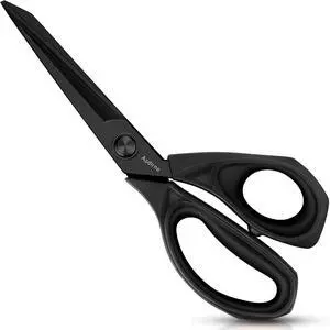 Asdirne Black Titanium Fabric Scissors, Dressmaking Scissors with Heavy Duty Multi-Purpose Titanium Coated Blades and Comfortable Soft Grip Handles, Black, 25CM Asdirne Black Titanium Fabric Scissors, Dressmaking Scissors with Heavy Duty Multi-Purpose Titanium Coated Blades and Comfortable Soft Grip Handles, Black, 25CM