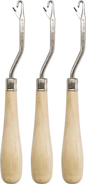 HSYMQ Latch Hook Tools, 3Pack Wooden Bent Latch Hooks HSYMQ Latch Hook Tools, 3Pack Wooden Bent Latch Hooks