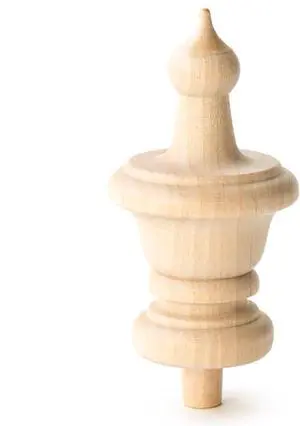 Pinehurst Crafts Wooden Finials, Wood Finials Work Great as Toppers, DIY Décor, and for Furniture Making, 3-1/2 Inch Tall with 3/8 Inch Tenon, Pack of 4 Pinehurst Crafts Wooden Finials, Wood Finials Work Great as Toppers, DIY Décor, and for Furniture Making, 3-1/2 Inch Tall with 3/8 Inch Tenon, Pack of 4
