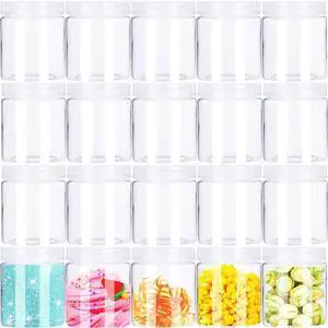 20 Pack 4oz Clear Slime Containers,Round Plastic Cosmetic Jars with Lids 20 Pack 4oz Clear Slime Containers,Round Plastic Cosmetic Jars with Lids