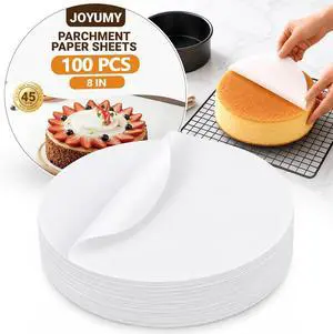 100 Pcs 8" Round Parchment Paper, Precut Non-Stick Oven-Safe Baking Parchment Rounds for Cake, Springform Pan, Tortilla Press, Pizza Pan and Air Fryer 100 Pcs 8" Round Parchment Paper, Precut Non-Stick Oven-Safe Baking Parchment Rounds for Cake, Springform Pan, Tortilla Press, Pizza Pan and Air Fryer