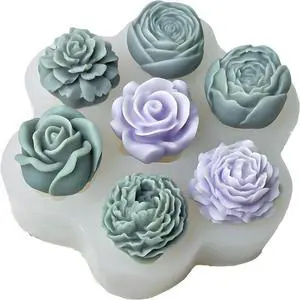 7 Cavities Flower Mold - Multiple Style - Soap & Candle Mold - Silicone 3D Molds for Candy & Home Decor - Resin Casting & Making Molds 7 Cavities Flower Mold - Multiple Style - Soap & Candle Mold - Silicone 3D Molds for Candy & Home Decor - Resin Casting & Making Molds