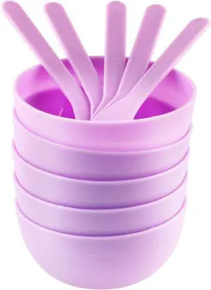Tegg DIY Slime Making Tools 5PCS Purple PP Plastic Glue Mixing Bowls with 5PCS Glue Mixing Spoons for Funny Craft Making Arts Tegg DIY Slime Making Tools 5PCS Purple PP Plastic Glue Mixing Bowls with 5PCS Glue Mixing Spoons for Funny Craft Making Arts