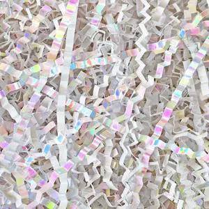 Corlcol 200g(7oz) crinkle paper filler grass Cushion Paper Streamer for Gift Box and Basket On Christmas Wedding Birthday Bridesmaid(Diamond White) Corlcol 200g(7oz) crinkle paper filler grass Cushion Paper Streamer for Gift Box and Basket On Christmas Wedding Birthday Bridesmaid(Diamond White)