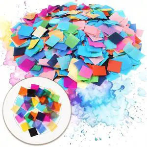 AmazingSpark 7200 Pcs Bleeding Tissue Paper 1 Inch Watercolor, Square AmazingSpark 7200 Pcs Bleeding Tissue Paper 1 Inch Watercolor, Square