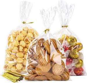 LOKQING Cellophane Bags, 100 Pack 6x10 inch With Ties for Pretzel Packs LOKQING Cellophane Bags, 100 Pack 6x10 inch With Ties for Pretzel Packs
