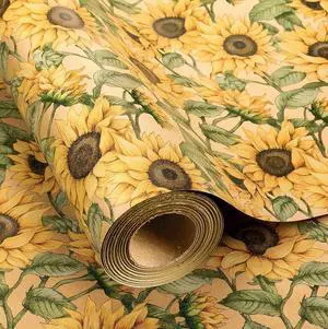 MAYPLUSS Kraft Sunflowers Gift Wrapping Paper - Vintage Elegant Sunflowers Floral Gift Wrap Paper for Women Birthday, Christmas, Baby Shower, Mothers Day, Thanksgiving, Holiday - 17 Inches X 16.5 Feet MAYPLUSS Kraft Sunflowers Gift Wrapping Paper - Vintage Elegant Sunflowers Floral Gift Wrap Paper for Women Birthday, Christmas, Baby Shower, Mothers Day, Thanksgiving, Holiday - 17 Inches X 16.5 Feet