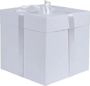 Elephant-package Medium Gift Box with Lids, Ribbon and Paper Filler, for Birthdays, Mother's Day, Bridal Showers, Weddings, Baby Showers - Collapsible, 8.7", 1 Pack, White Elephant-package Medium Gift Box with Lids, Ribbon and Paper Filler, for Birthdays, Mother's Day, Bridal Showers, Weddings, Baby Showers - Collapsible, 8.7", 1 Pack, White