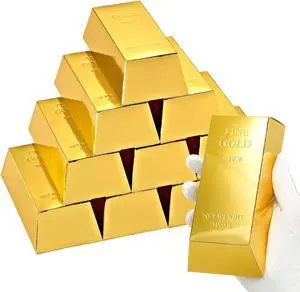 UnicoPak 10 Pack Gold Bar Party Favor Gift Boxes Treasure Hunt Chocolate Coins Candy Boxes Treat Boxes for Pirate Casino Golden Birthday Money Gifts Themed Party UnicoPak 10 Pack Gold Bar Party Favor Gift Boxes Treasure Hunt Chocolate Coins Candy Boxes Treat Boxes for Pirate Casino Golden Birthday Money Gifts Themed Party