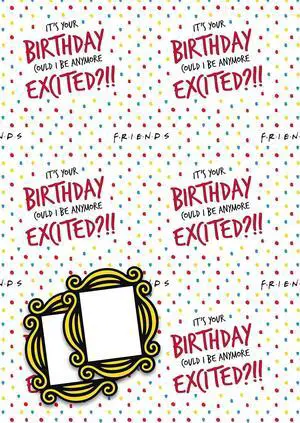 Friends 2 Sheet 2 Tag Birthday Wrapping Paper Friends 2 Sheet 2 Tag Birthday Wrapping Paper