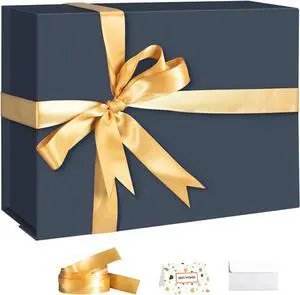 CHARMGIFTBOX Blue Gift Boxes with Lids, 11x8x4 Inches Gift Box with Ribbon, Collapsible Gift Boxes with Magnetic Closure for Presents, Bridesmaid Proposal Box Contains Gift Card Ribbon Tag CHARMGIFTBOX Blue Gift Boxes with Lids, 11x8x4 Inches Gift Box with Ribbon, Collapsible Gift Boxes with Magnetic Closure for Presents, Bridesmaid Proposal Box Contains Gift Card Ribbon Tag