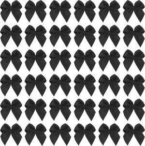 PATIKIL 1 Inch Mini Ribbon Bow 100 Pcs Satin Fabric Ribbon Flower Bows Appliques for DIY Craft Sewing Wedding Party Decoration, Black PATIKIL 1 Inch Mini Ribbon Bow 100 Pcs Satin Fabric Ribbon Flower Bows Appliques for DIY Craft Sewing Wedding Party Decoration, Black