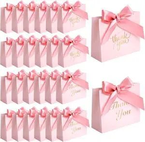 VGOODALL 24 PCS Thank You Gift Bags, 4.5x3.9x1.8 Inch Mini Party Favor Bags VGOODALL 24 PCS Thank You Gift Bags, 4.5x3.9x1.8 Inch Mini Party Favor Bags