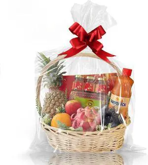 WIKDAY Clear Gift Bags 10 PCS 24x30 Inches Cellophane Wrap for Gift Baskets WIKDAY Clear Gift Bags 10 PCS 24x30 Inches Cellophane Wrap for Gift Baskets
